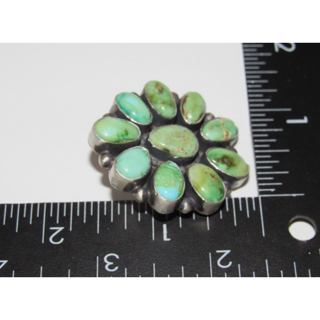 Navajo Sonoran Gold Turquoise Cluster Post Earrings Sterling