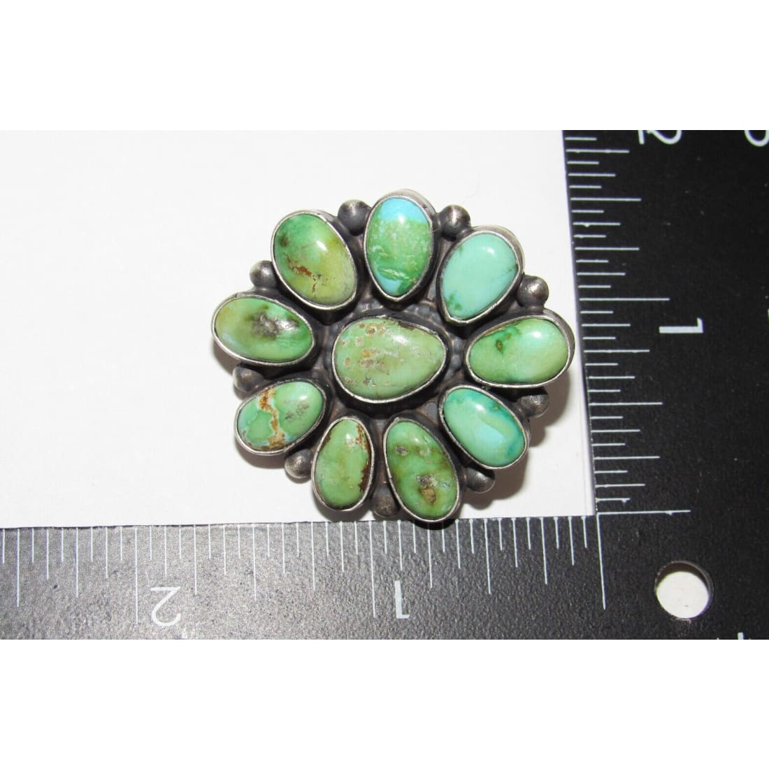 Navajo Sonoran Gold Turquoise Cluster Post Earrings Sterling