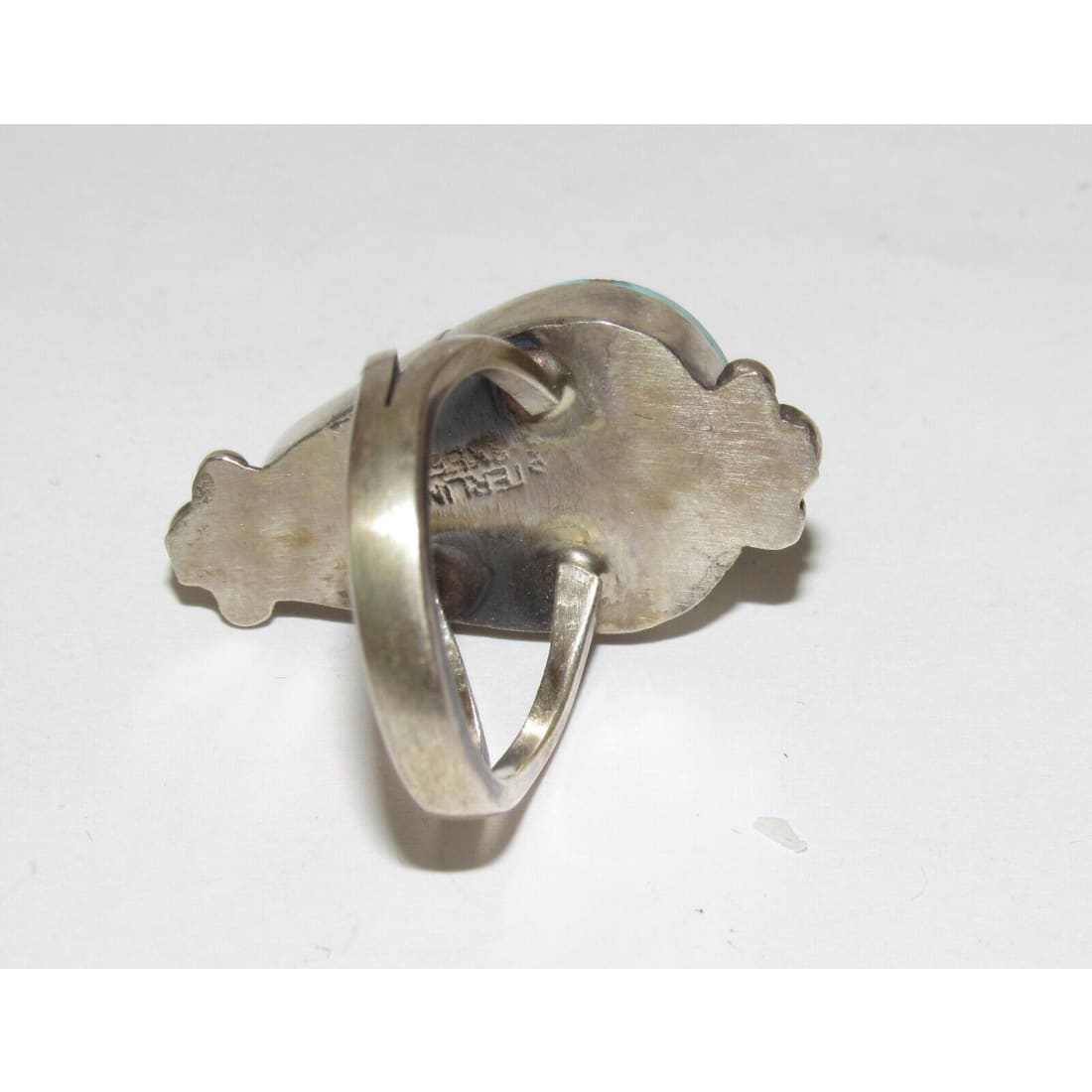 Navajo Sonoran Gold Turquoise Ring Sz 7.5 Sterling Silver