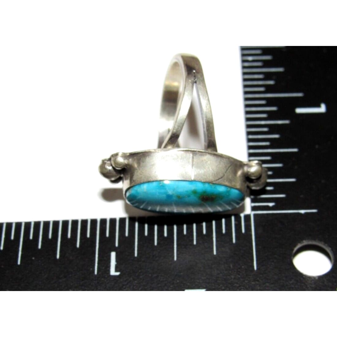Navajo Sonoran Gold Turquoise Ring Sz 7.5 Sterling Silver