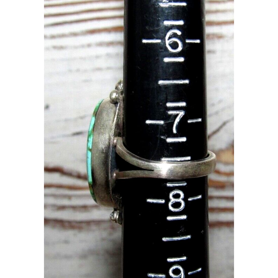 Navajo Sonoran Gold Turquoise Ring Sz 7.5 Sterling Silver