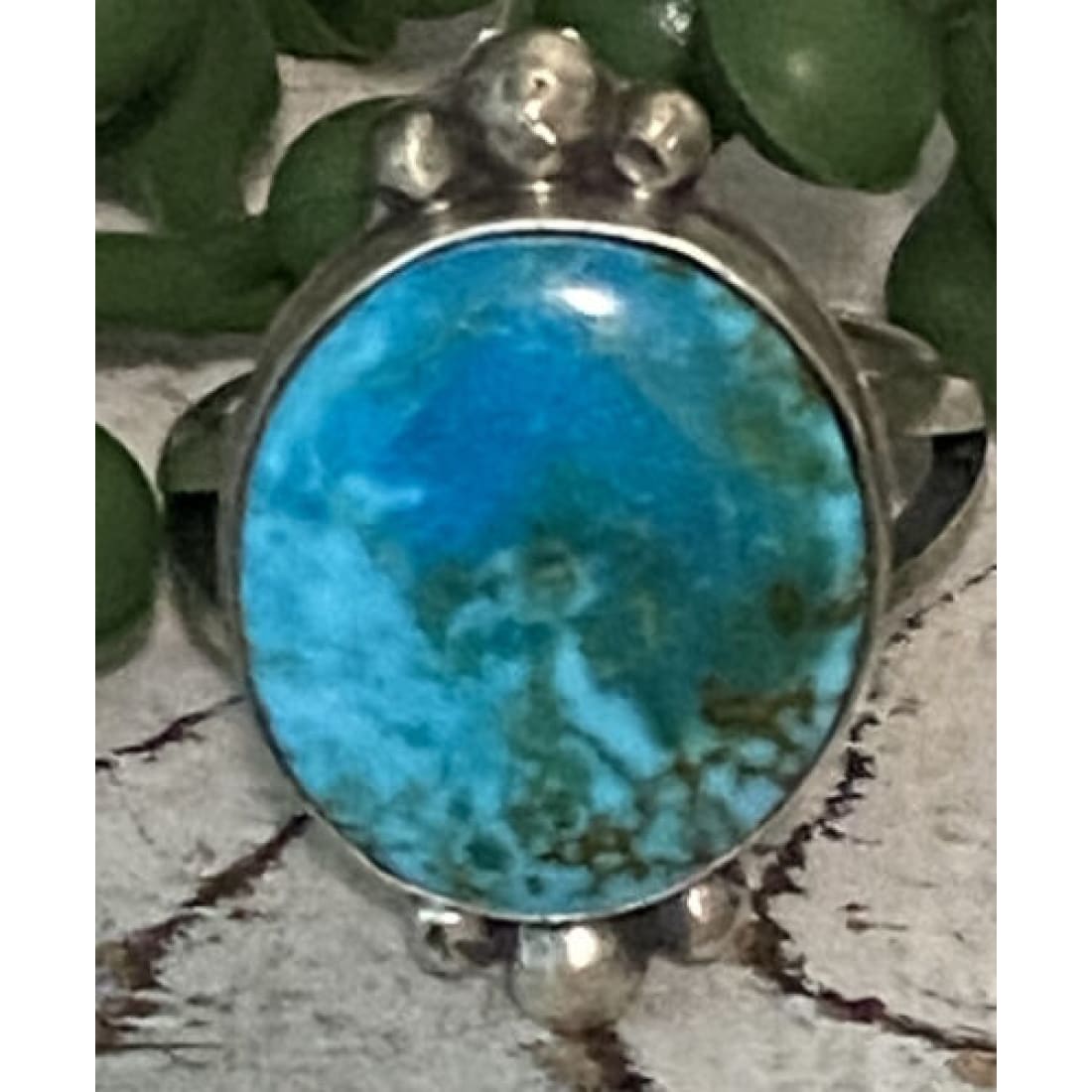 Navajo Sonoran Gold Turquoise Ring Sz 8.5 Sterling Silver