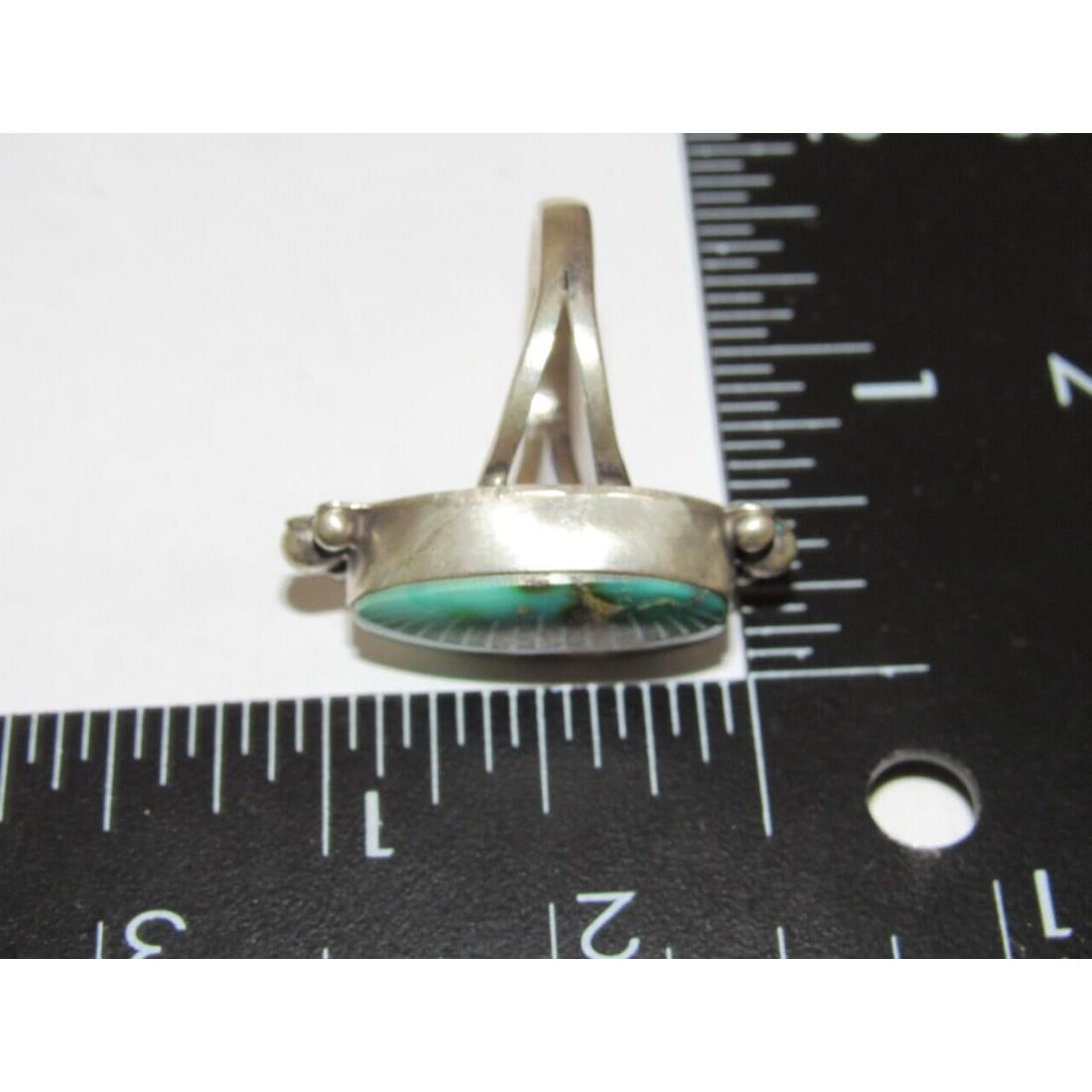 Navajo Sonoran Gold Turquoise Ring Sz 8 Sterling Silver Eli