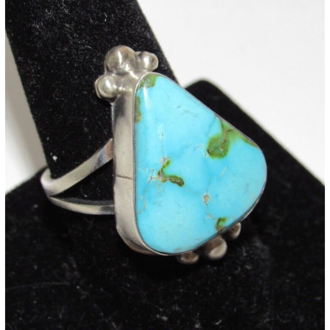 Navajo Sonoran Gold Turquoise Ring Sz 9.5 Sterling Silver