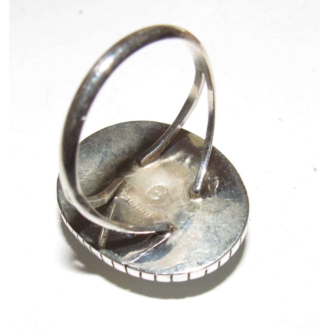 Navajo Sonoran Gold Turquoise Ring Sz 9 Sterling Silver -