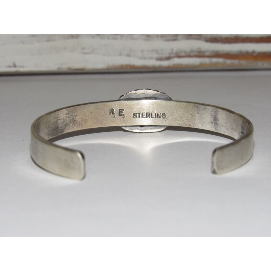 Navajo Sonoran Gold Turquoise Stacker Cuff Sterling Hand