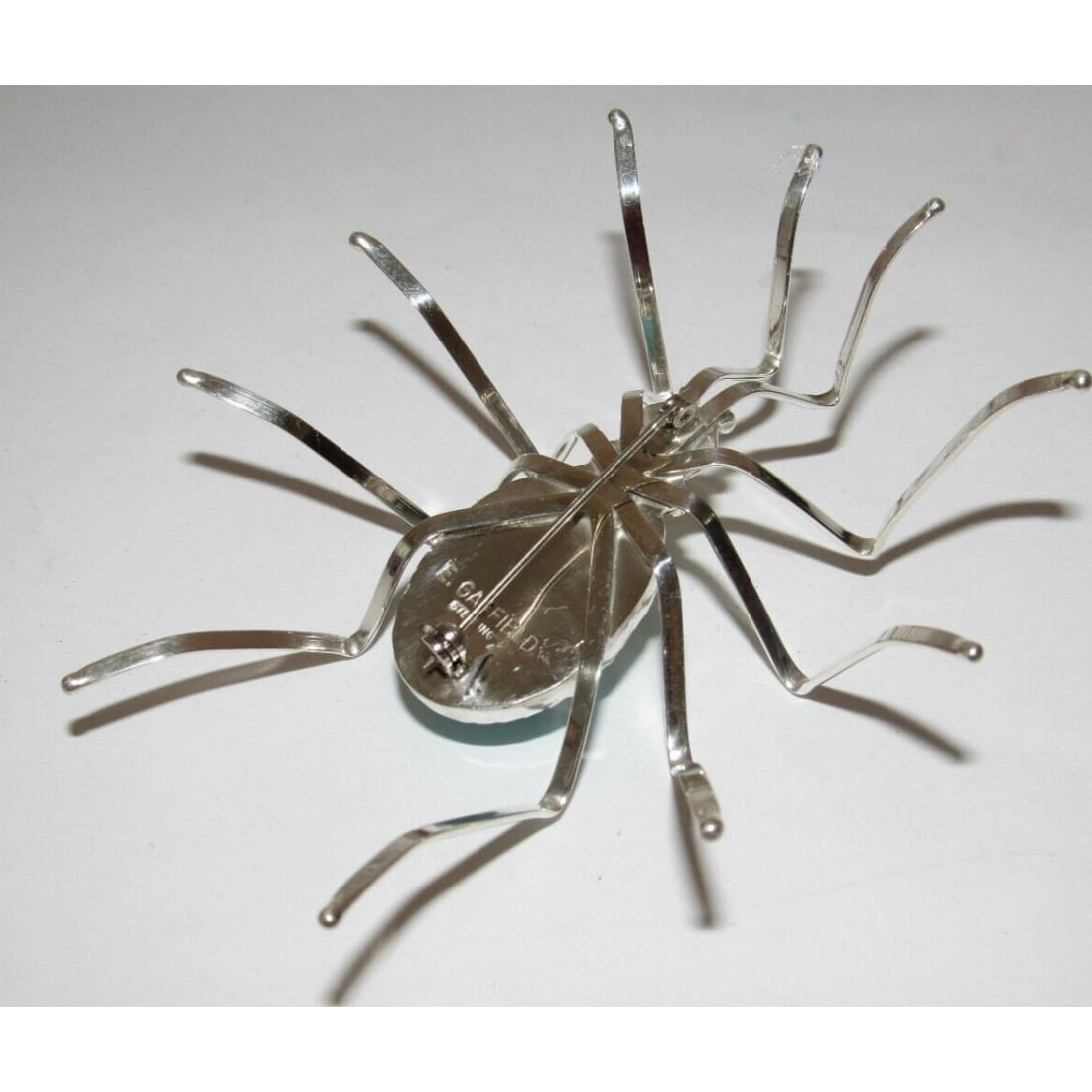 Massive Navajo 925 Sterling Silver Spider Brooch Pin Signed