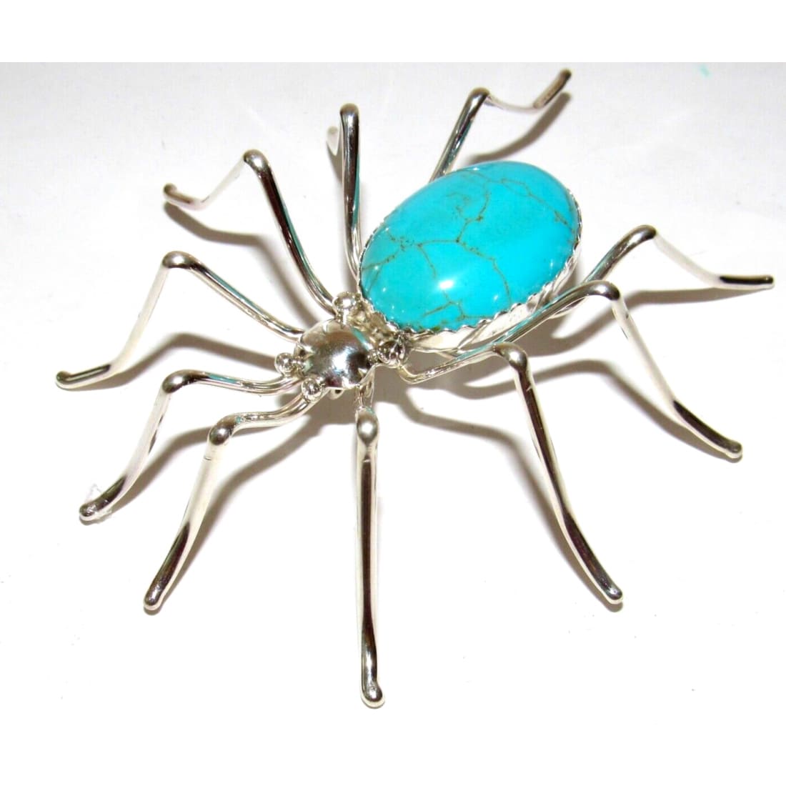Massive Navajo 925 Sterling Silver Spider Brooch Pin Signed