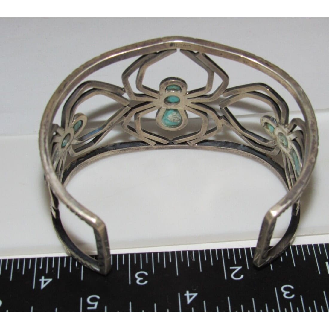 Navajo Spider Cuff Bracelet Kingman Turquoise Sterling