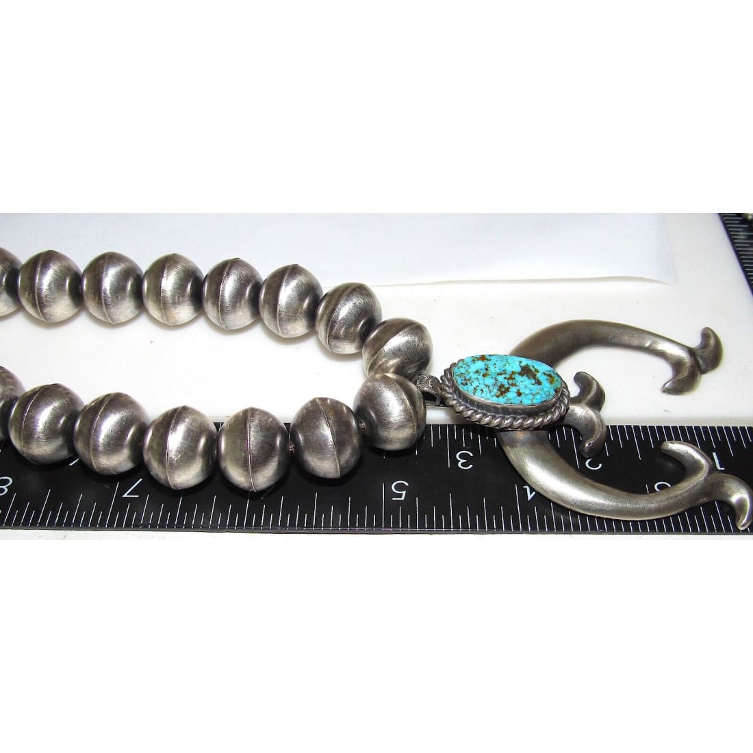 Navajo Squash Blossom Necklace E Hale Number 8 Turquoise