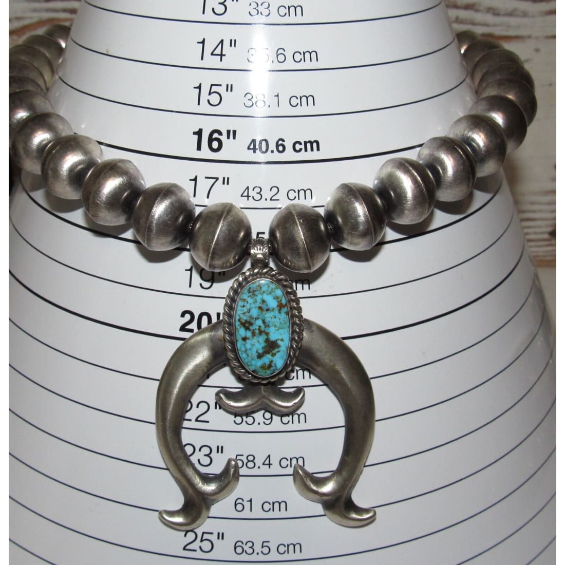 Navajo Squash Blossom Necklace E Hale Number 8 Turquoise
