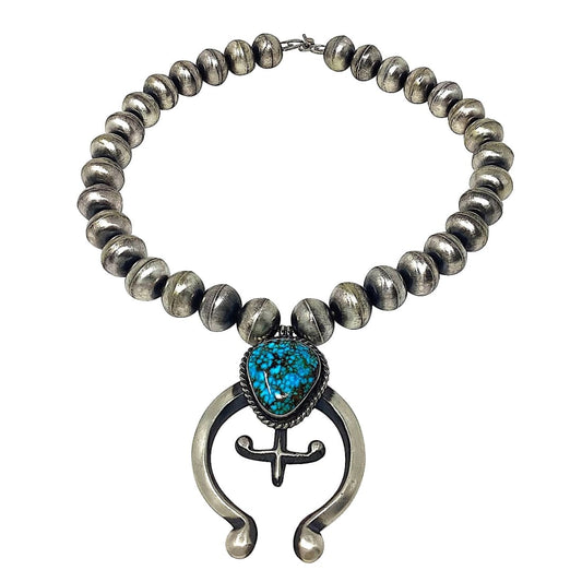 Navajo Squash Blossom Necklace E Hale Number 8 Turquoise