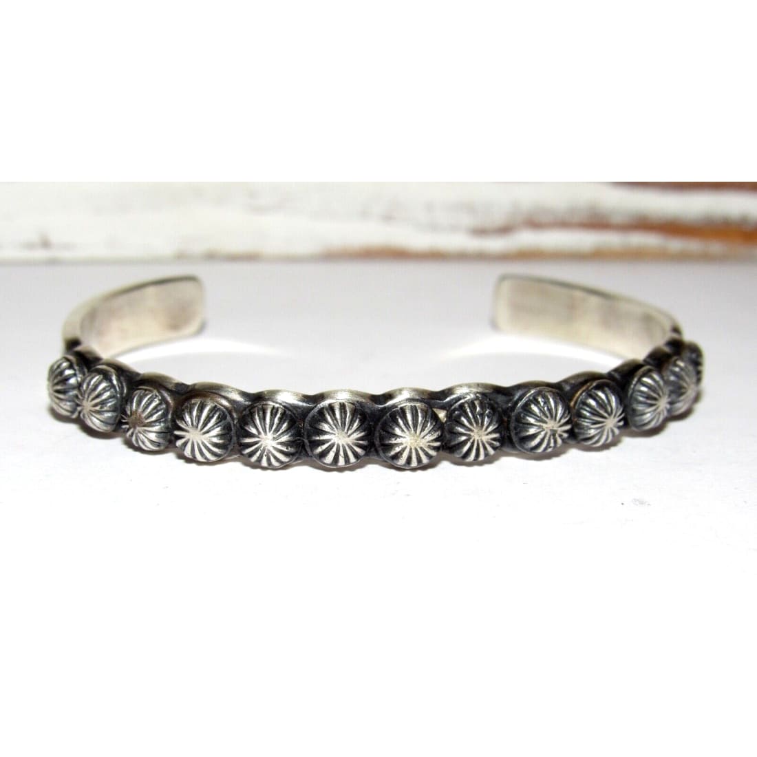 Navajo Stacker Cuff Bracelet Sterling Silver M Cayatineto -