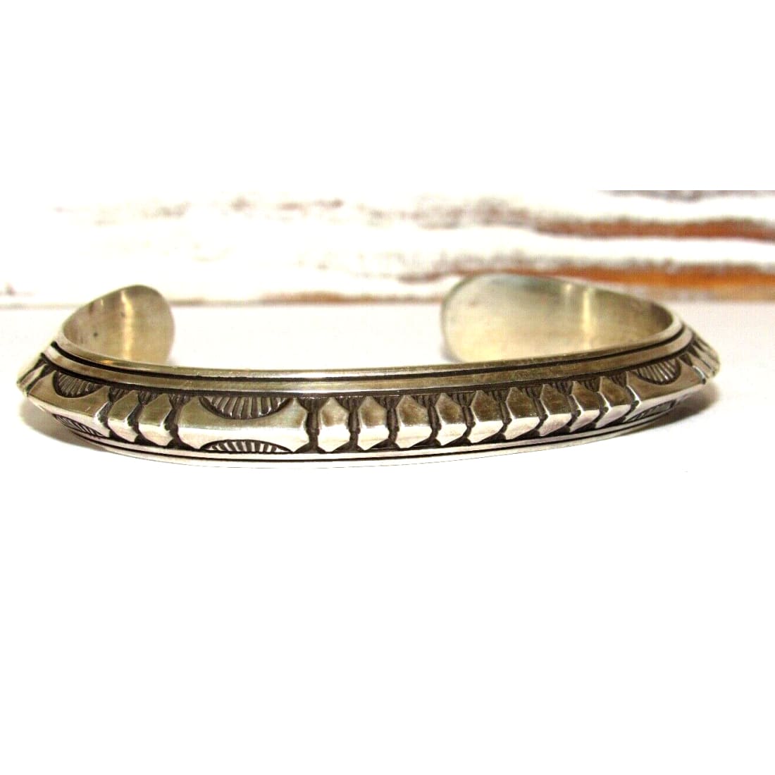 Navajo Sterling Carinated Ingot Double Sided Cuff Bracelet R