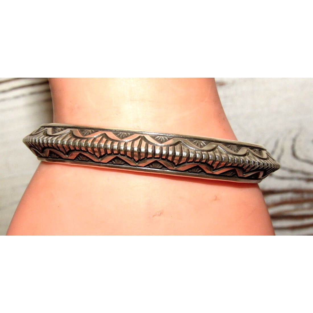Navajo Sterling Carinated Ingot Double Sided Cuff Bracelet R