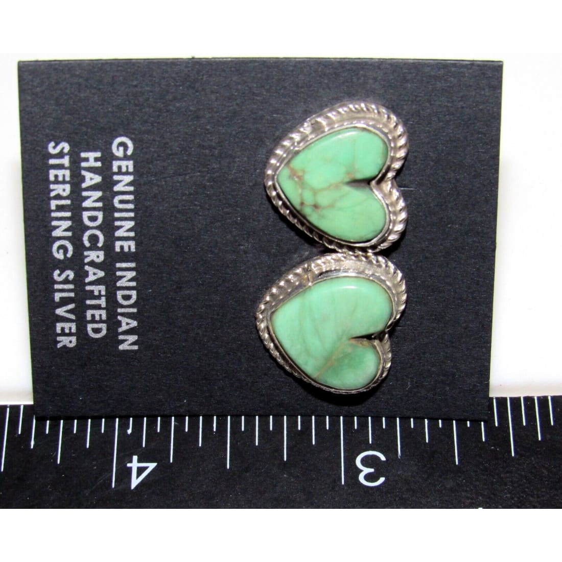 Navajo Sterling Royston Turquoise Heart Post Earrings G