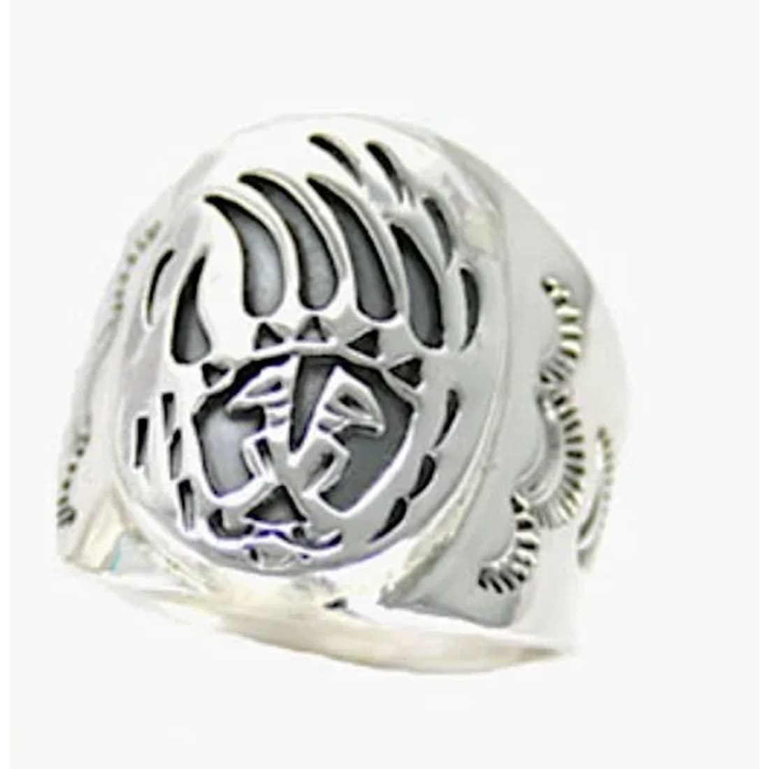 Navajo Sterling Silver Bear Paw Ring Size 11 Native American