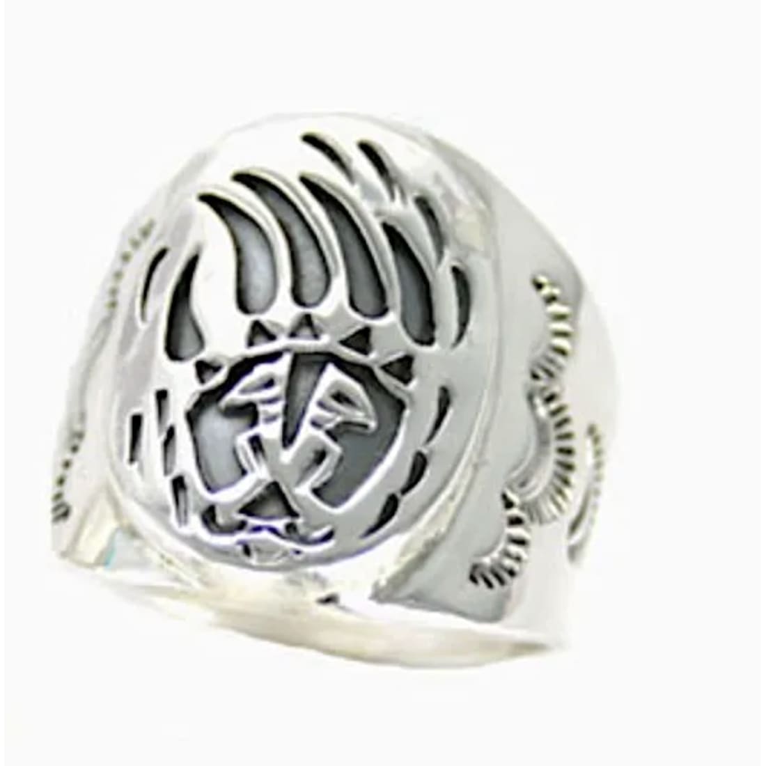 Navajo Sterling Silver Bear Paw Ring Size 11 Native American
