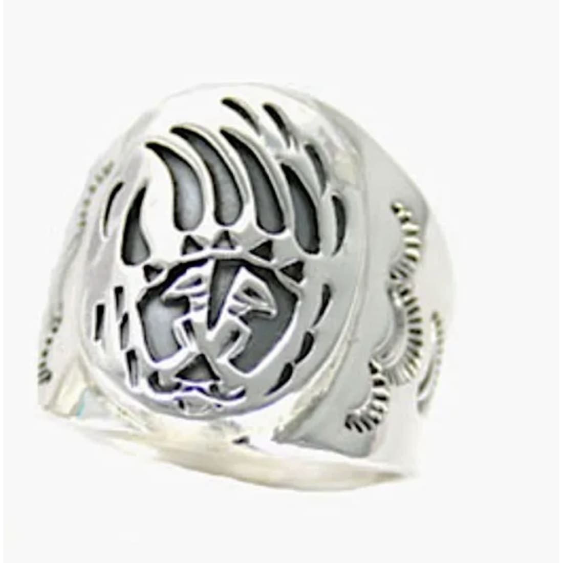 Navajo Sterling Silver Bear Paw Ring Size 11 Native American
