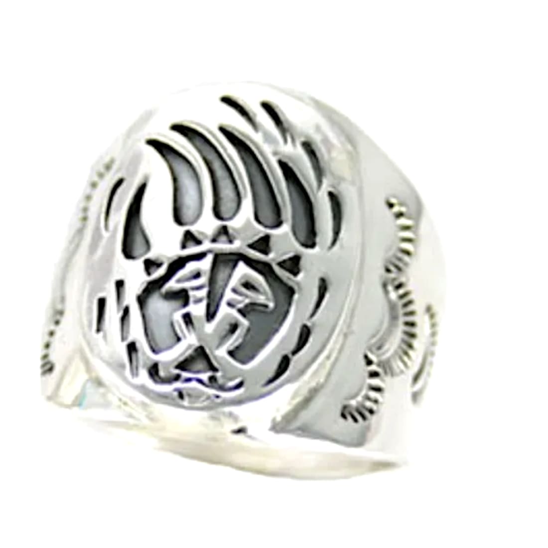 Navajo Sterling Silver Bear Paw Ring Size 11 Native American