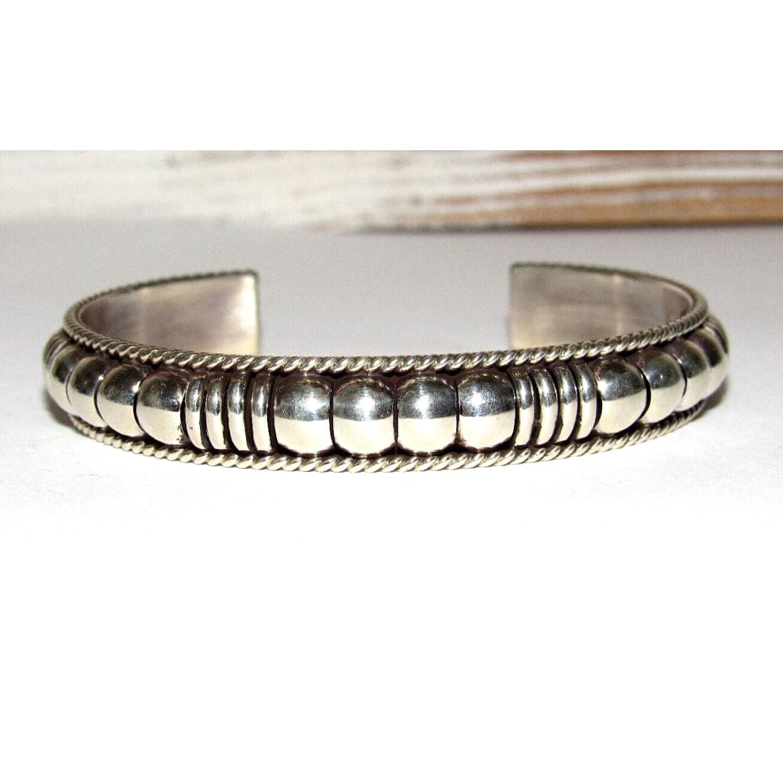 Navajo Sterling Silver Cuff Bracelet Thomas Charley Native