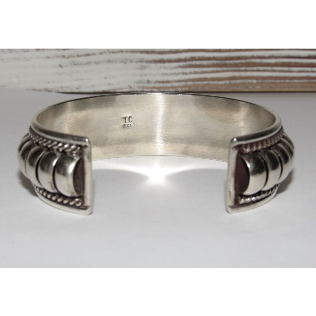 Navajo Sterling Silver Cuff Bracelet Thomas Charley Native