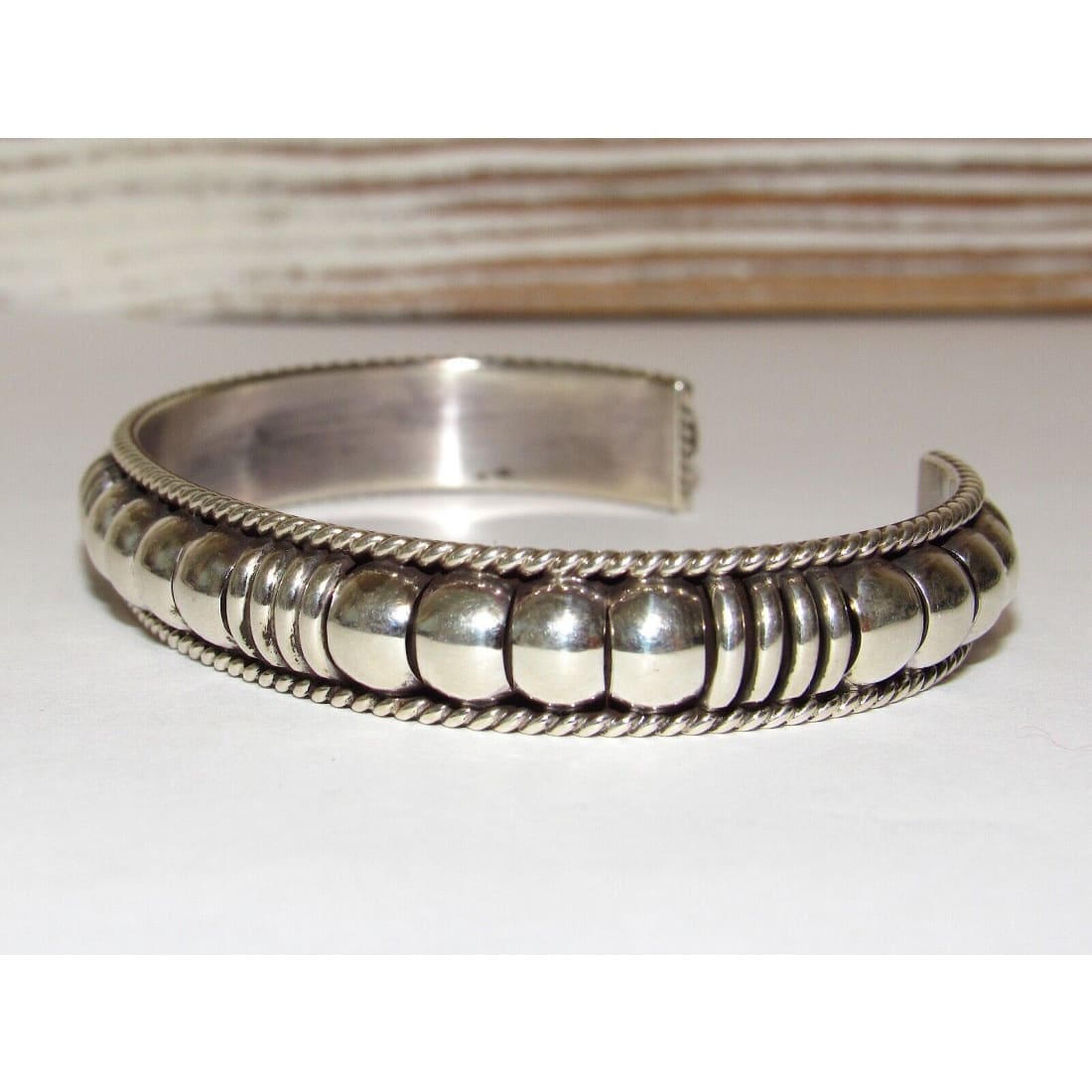 Navajo Sterling Silver Cuff Bracelet Thomas Charley Native
