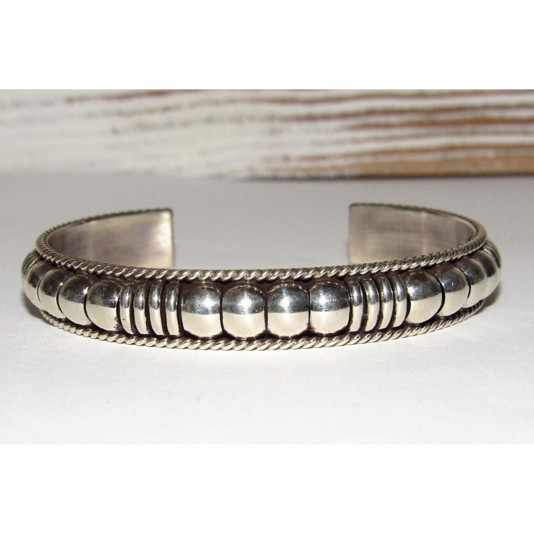 Navajo Sterling Silver Cuff Bracelet Thomas Charley Native