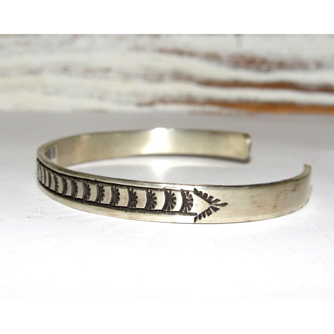 Navajo Sterling Silver Ingot Hand Stamped Stacker Cuff