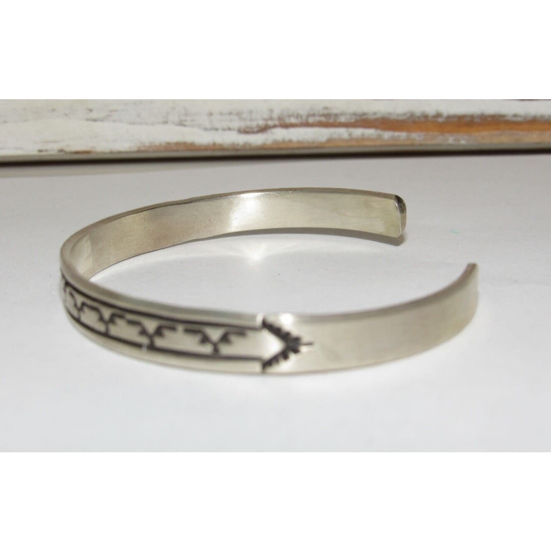 Navajo Sterling Silver Ingot Hand Stamped Stacker Cuff