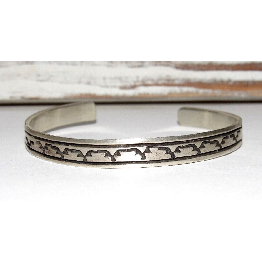 Navajo Sterling Silver Ingot Hand Stamped Stacker Cuff