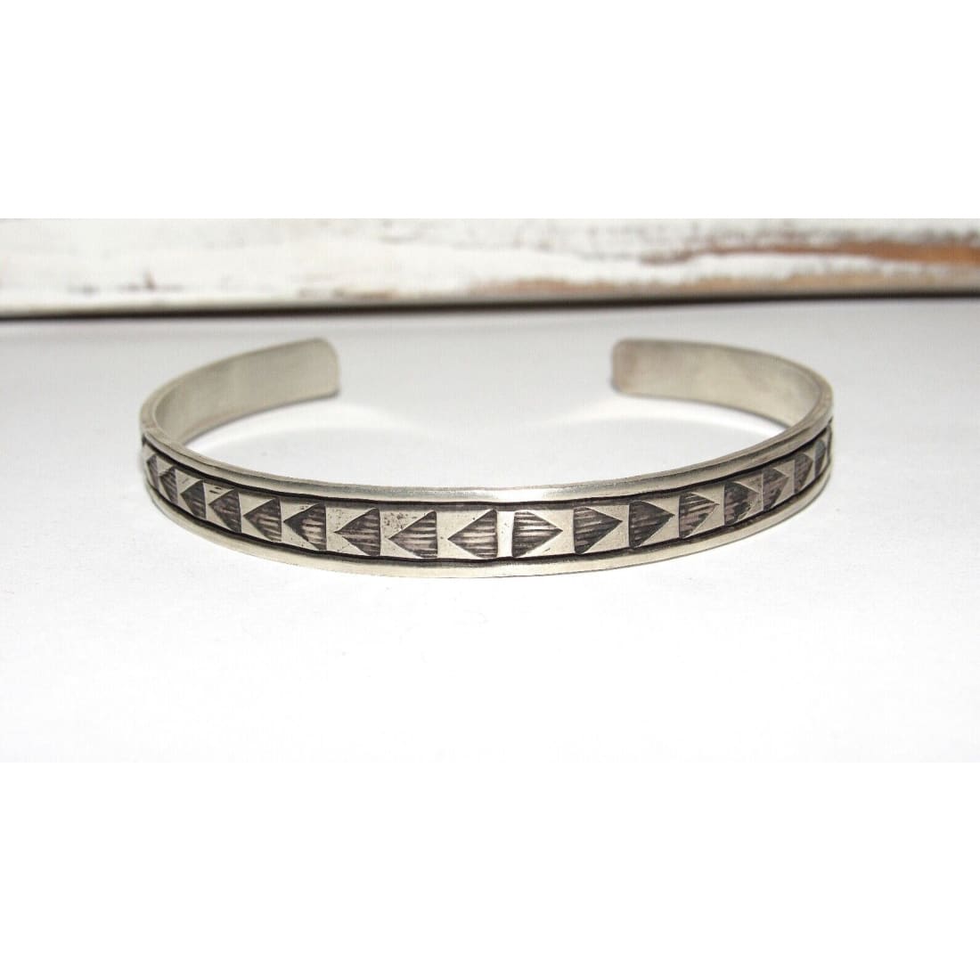 Navajo Sterling Silver Ingot Hand Stamped Stacker Cuff