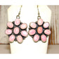 Navajo Sterling Silver Pink Conch Shell Cluster Earrings