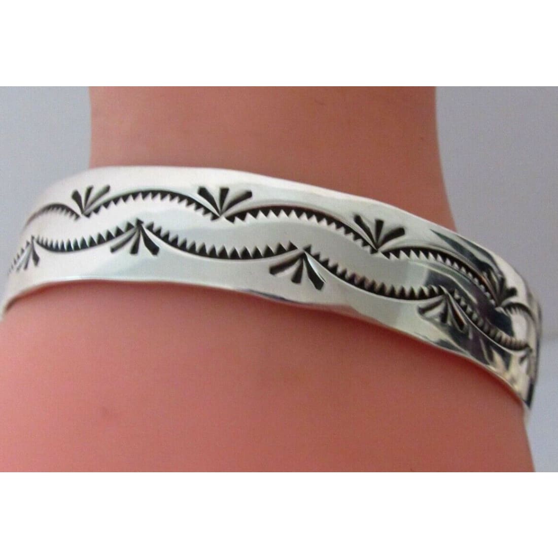 Navajo Sterling Silver Stacker Cuff Bracelet Ingot Gary