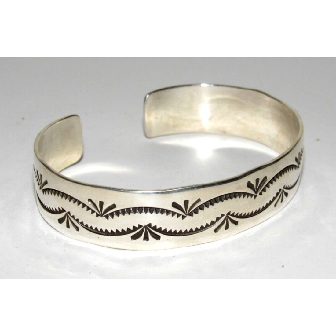 Navajo Sterling Silver Stacker Cuff Bracelet Ingot Gary