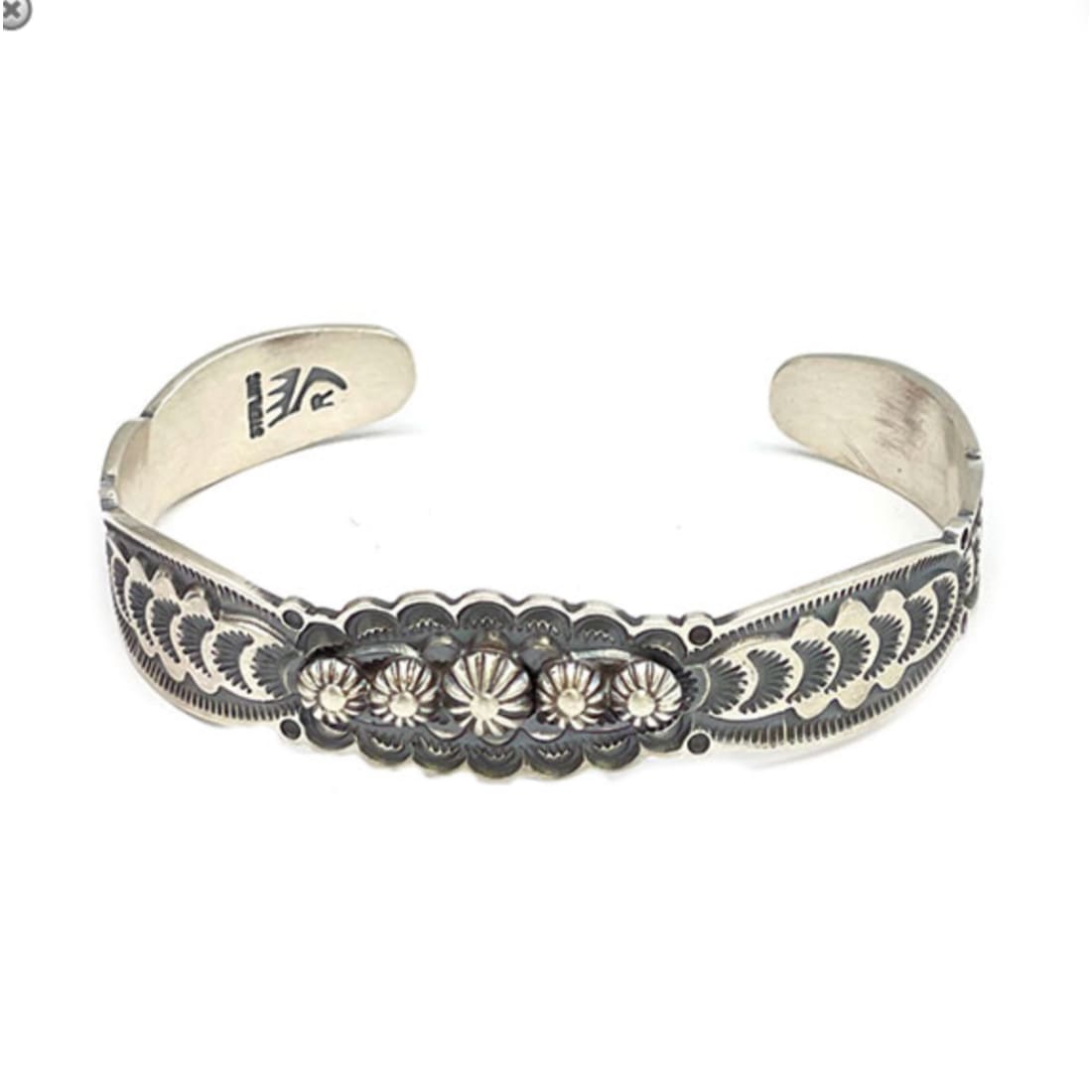 Navajo Sterling Silver Stacker Cuff Bracelet Ingot Signed