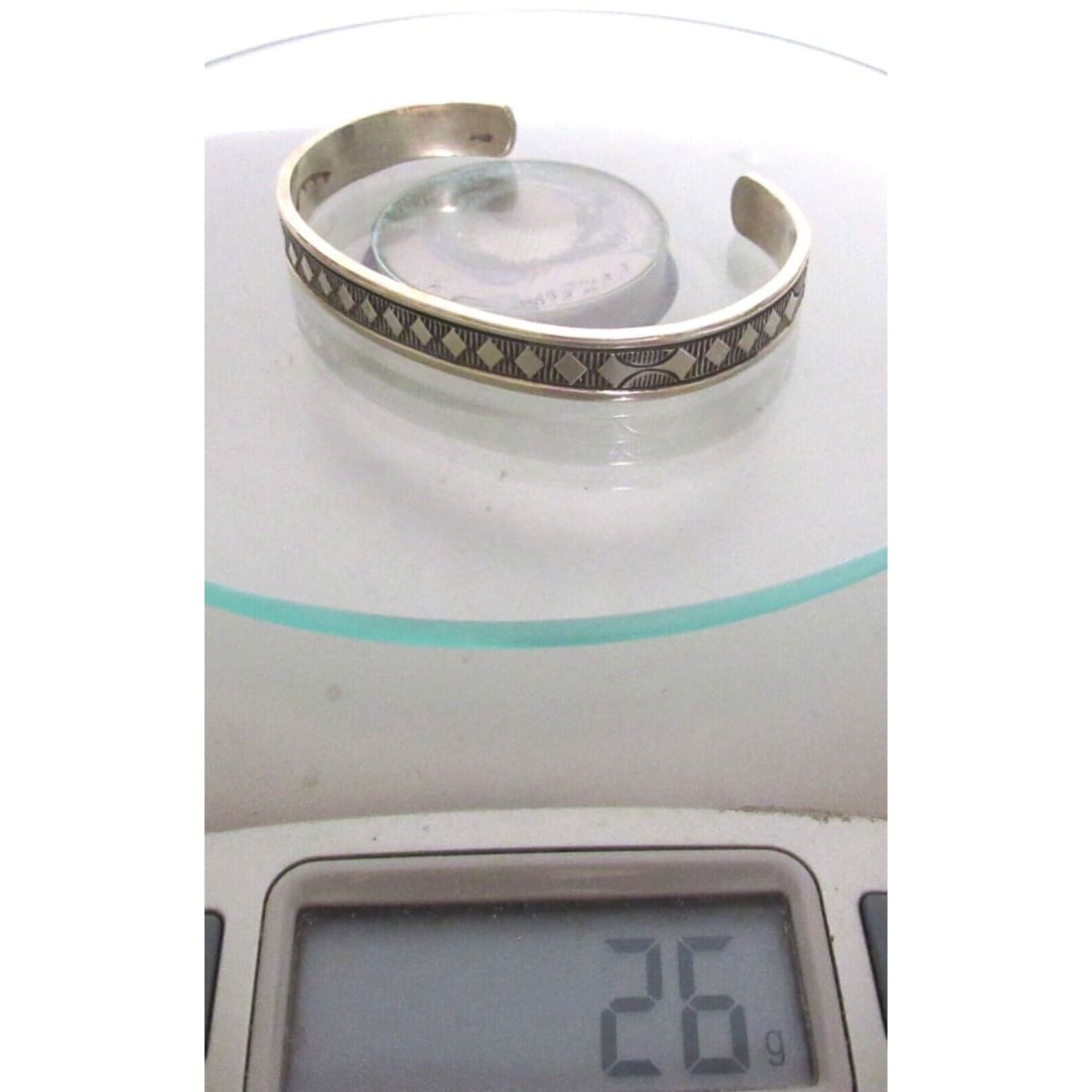 Navajo Hand Stamped Ingot Stacker Cuff Bracelet Signed