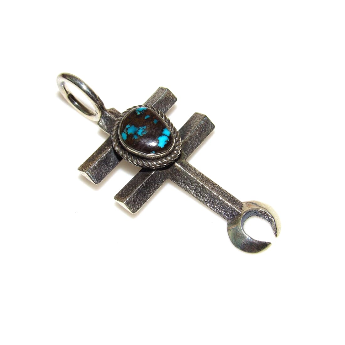 Navajo Tufa Cast Dragonfly Cross Pendant Naja Morenci