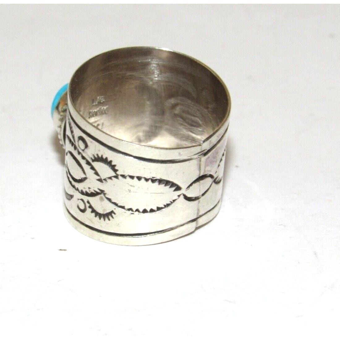 Navajo Turquoise Band Ingot Ring Size 9 Sterling Silver