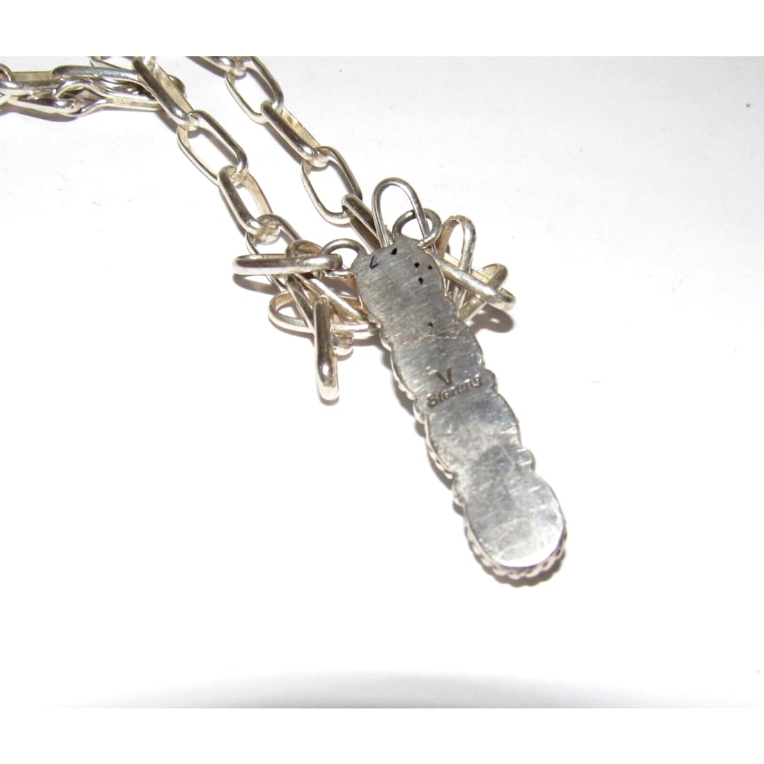 Navajo Turquoise Bar Necklace Small Lariat Sterling Silver