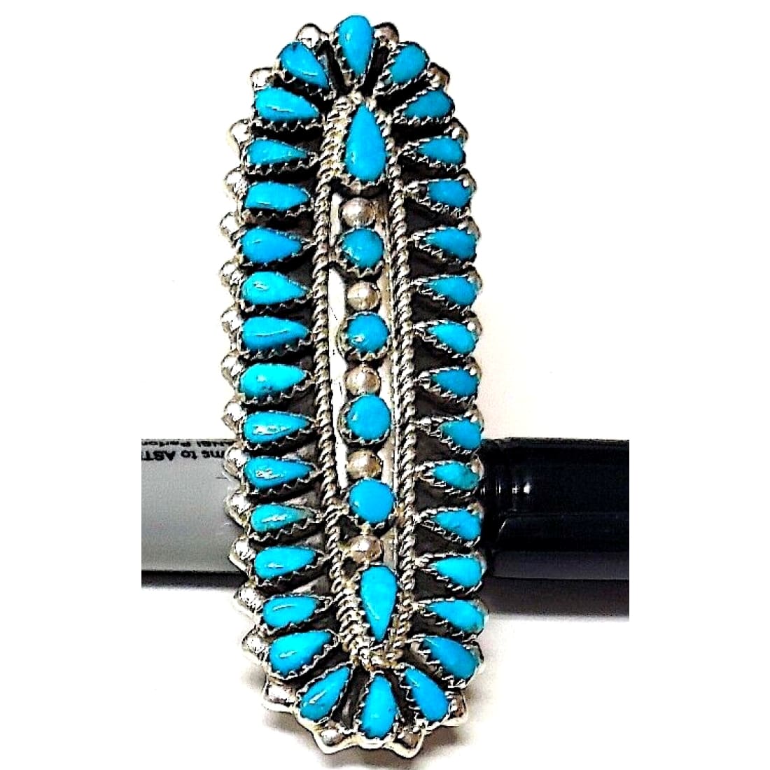 Massive Navajo Turquoise Cluster Ring Sz 7.5 Sterling Silver