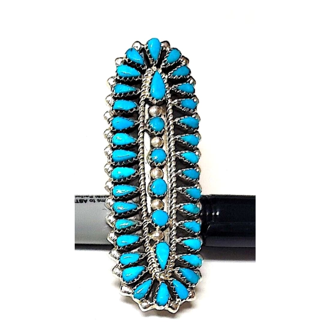 Massive Navajo Turquoise Cluster Ring Sz 7.5 Sterling Silver