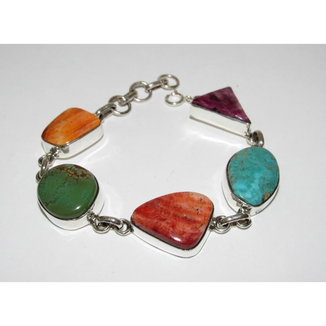 Navajo Turquoise Orange Purple Spiny Adjustable Link