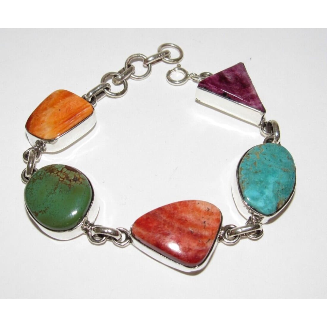 Navajo Turquoise Orange Purple Spiny Adjustable Link