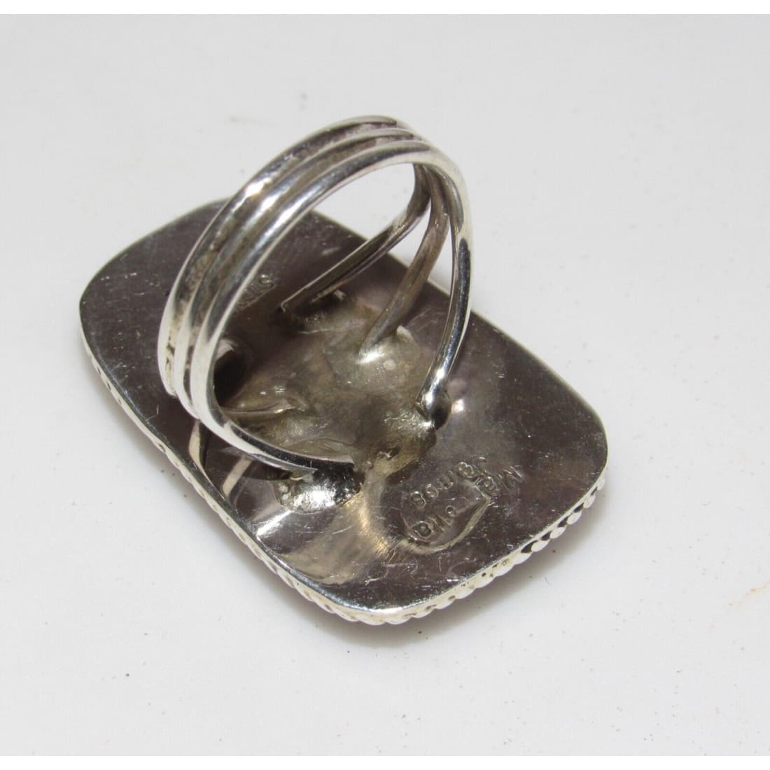 Navajo White Buffalo Ring Sz 7 Sterling Silver Marcela James