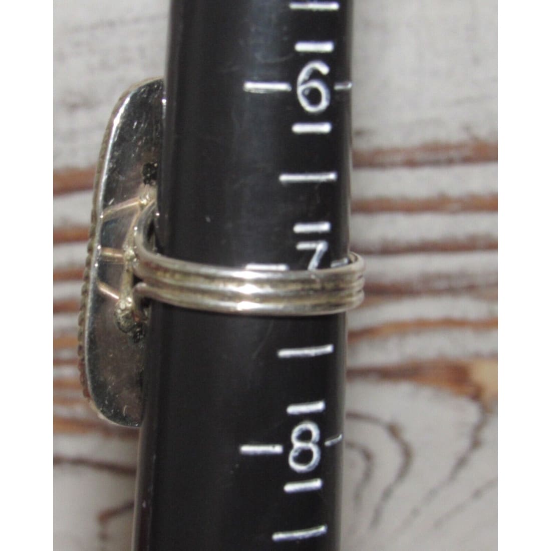 Navajo White Buffalo Ring Sz 7 Sterling Silver Marcela James
