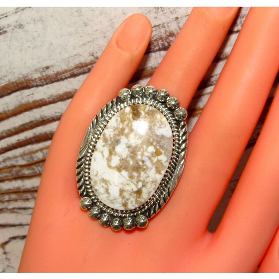 Large Navajo Wild Horse Ring Sz 9 Sterling Silver Native
