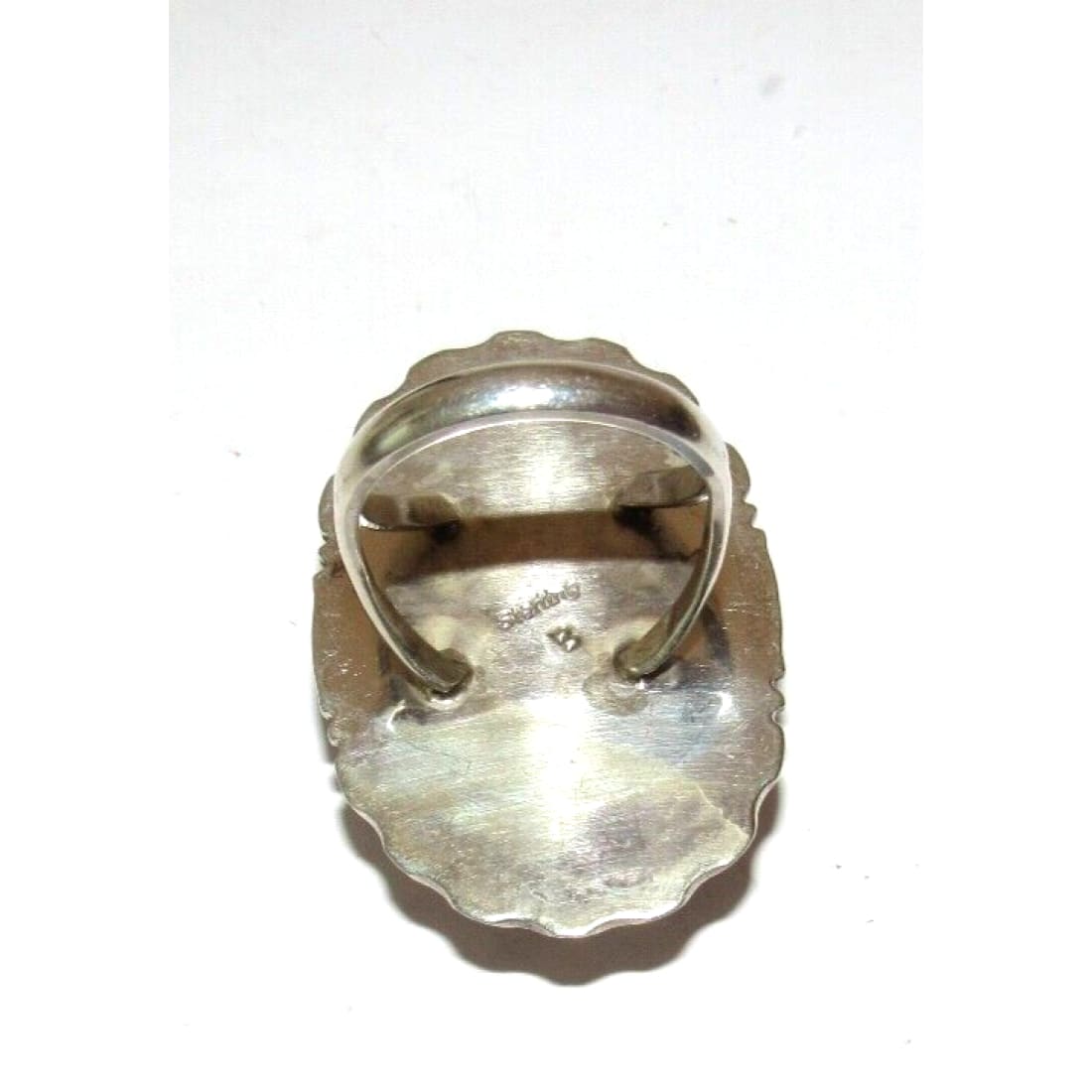 Large Navajo Wild Horse Stone Ring Sz 9 Sterling Silver