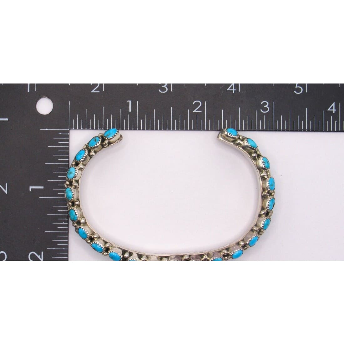 NavajoTurquoise Carinated Cuff Bracelet Sterling Silver -