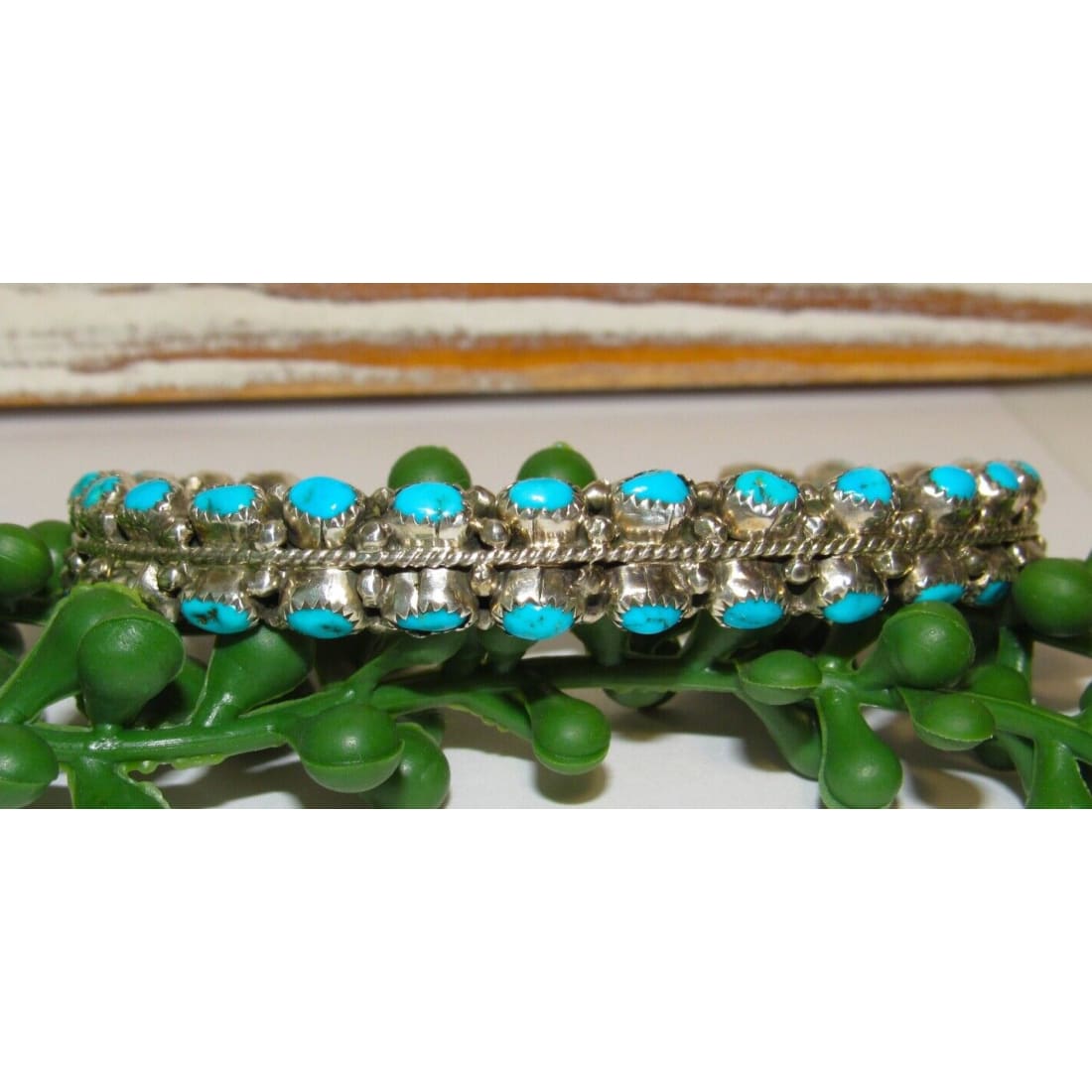 NavajoTurquoise Carinated Cuff Bracelet Sterling Silver -